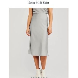 Abercrombie & Fitch Satin Midi Skirt